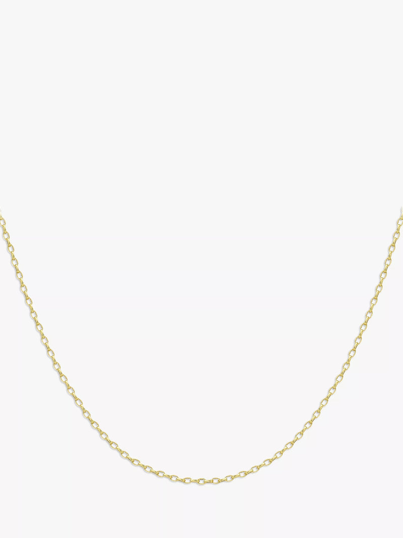 IBB 9ct gold oval link chain necklace, British brand