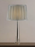 Laura Ashley Blake crystal glass table lamp clear with silk shade, imported from the UK