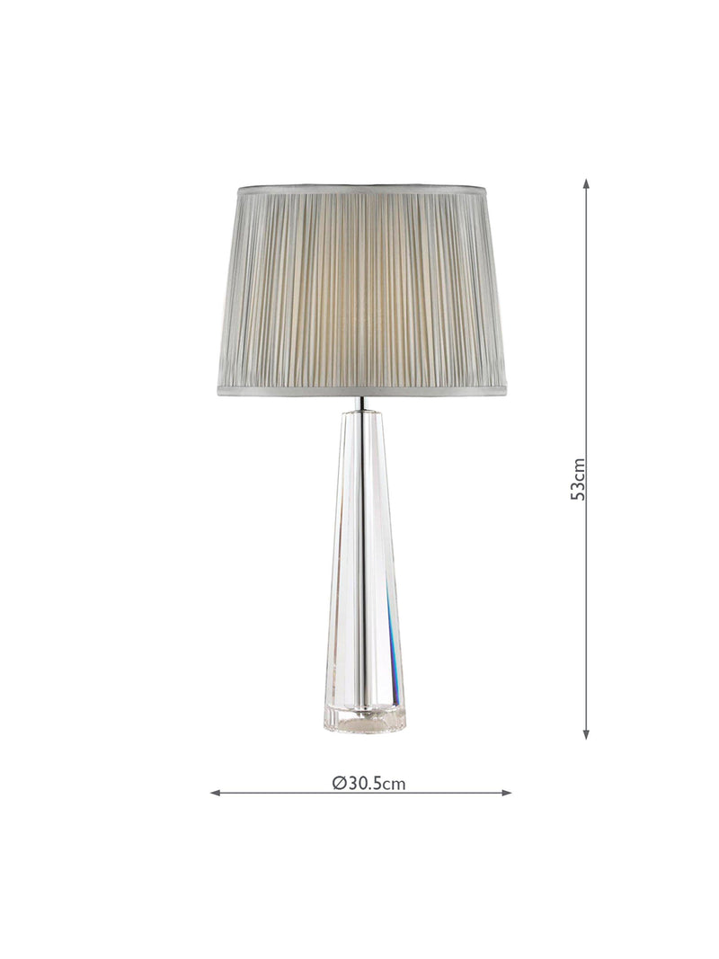 Laura Ashley Blake crystal glass table lamp clear with silk shade, imported from the UK