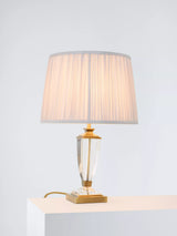 John Lewis Laura Ashley Carson Crystal Table Lamp, Antique Brass- Buy online at McGrocer