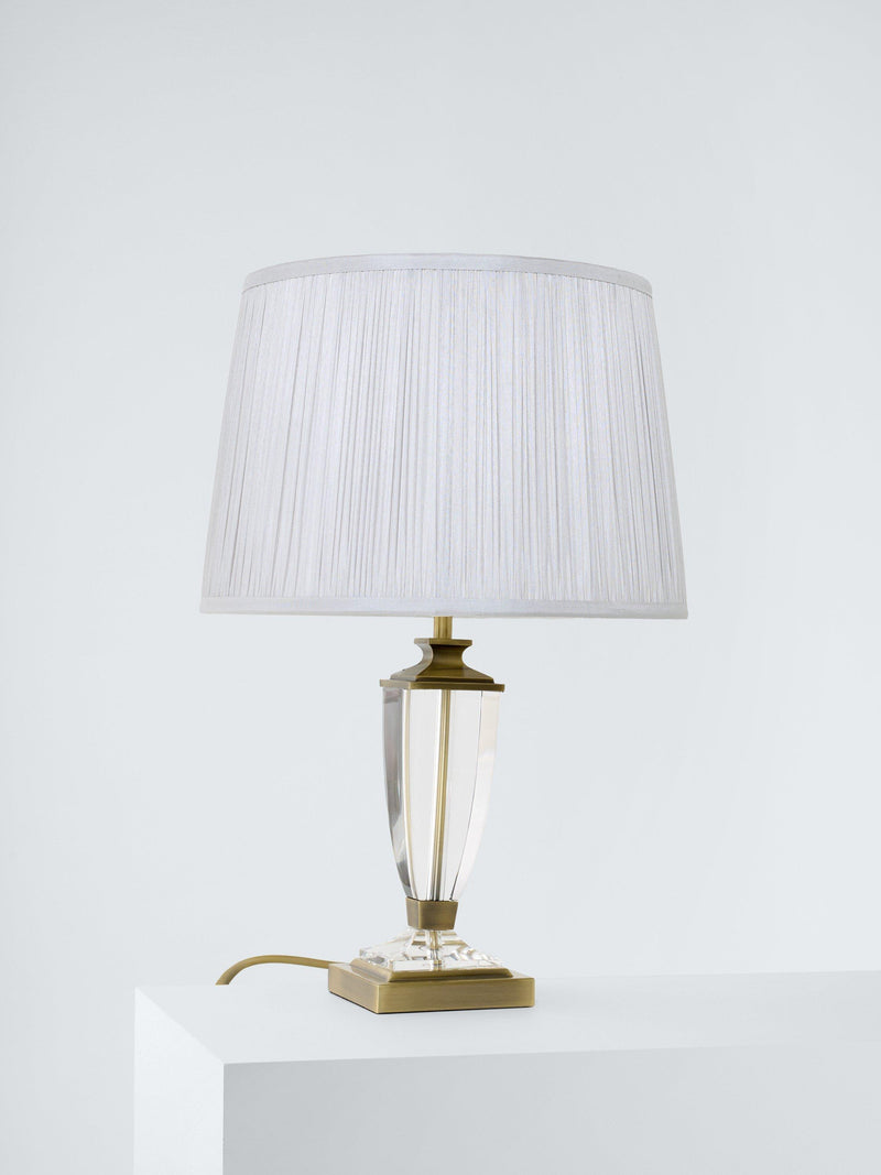 Laura Ashley Carson crystal table lamp antique brass finish, imported from the UK