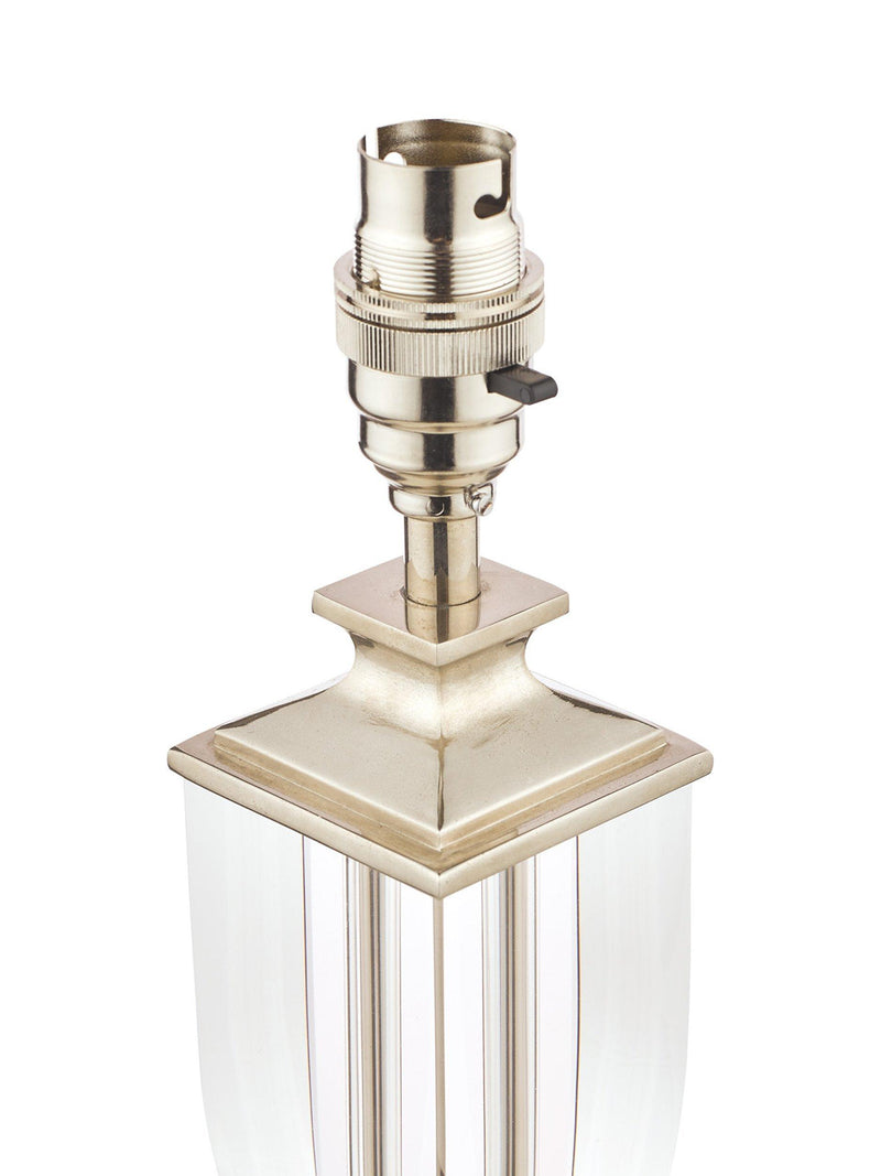 Laura Ashley Carson petite crystal table lamp with nickel finish, UK version