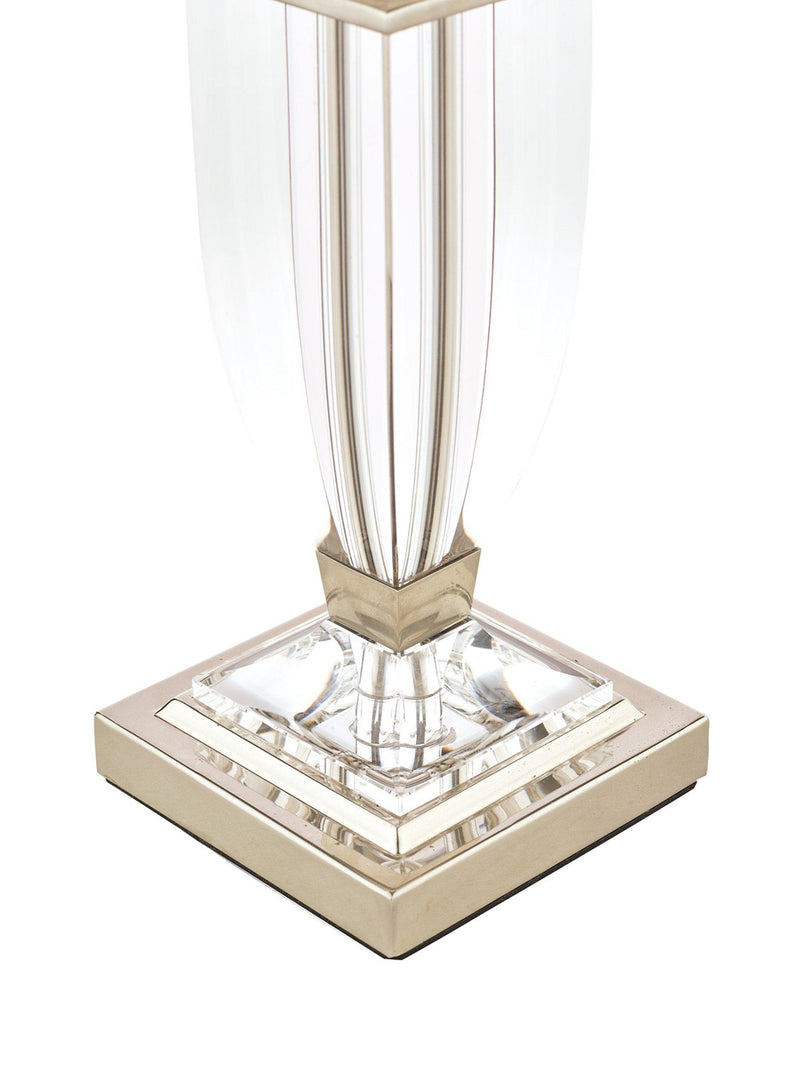 Laura Ashley Carson petite crystal table lamp with nickel finish, UK version