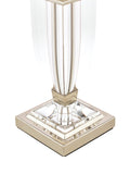 Laura Ashley Carson petite crystal table lamp with nickel finish, UK version