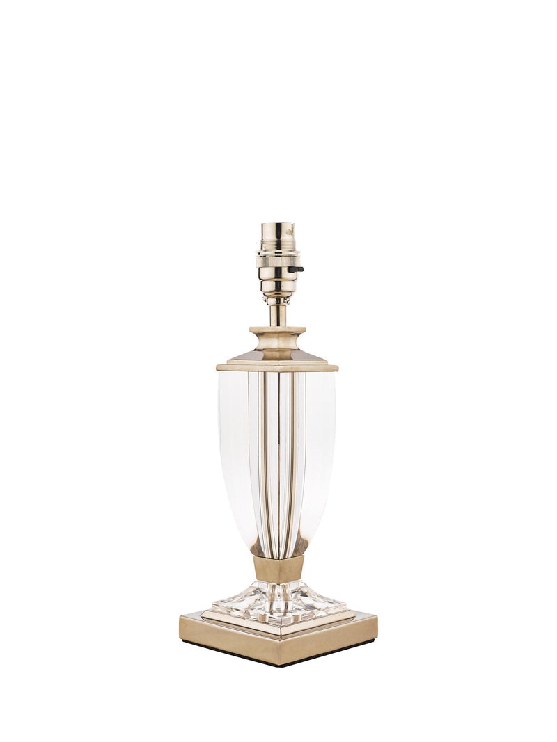 Laura Ashley Carson petite crystal table lamp with nickel finish, UK version