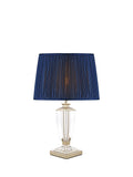 Laura Ashley Carson petite crystal table lamp with nickel finish, UK version