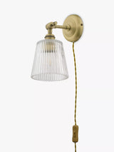 John Lewis Laura Ashley Callaghan Plug-In Wall Light, Brass- Buy online at McGrocer
