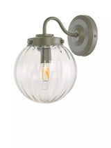 John Lewis Laura Ashley Georgie Outdoor Glass Globe Wall Light Grey- Buy online at McGrocer