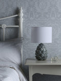 Laura Ashley blue ceramic table lamp linen shade imported from the UK