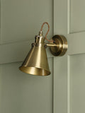 Laura Ashley Rufus single wall light in antique brass finish, UK version