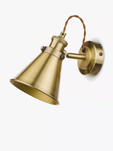 John Lewis Laura Ashley Rufus Single Wall Light, Brass- Buy online at McGrocer