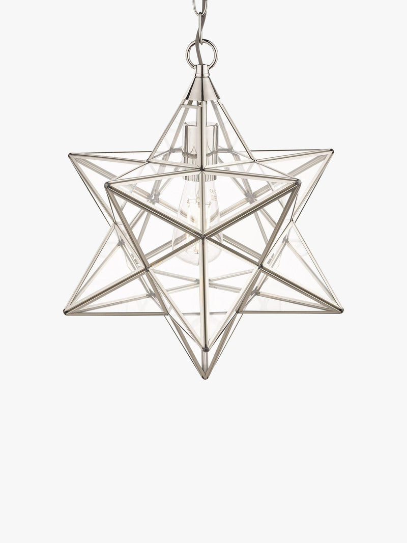 Laura Ashley star glass ceiling light polished silver, UK version
