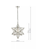 Laura Ashley star glass ceiling light polished silver, UK version