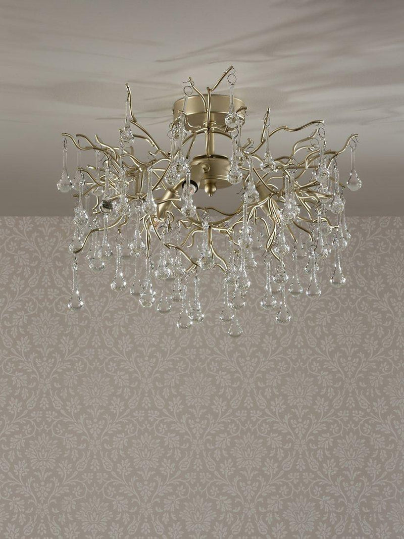 Laura Ashley Willow crystal semi-flush ceiling light, UK version