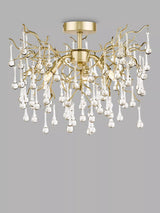 John Lewis Laura Ashley Willow Crystal Semi-Flush Ceiling Light, Champagne- Buy online at McGrocer
