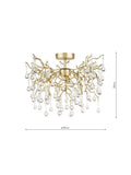 Laura Ashley Willow crystal semi-flush ceiling light, UK version