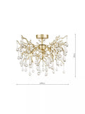 Laura Ashley Willow crystal semi-flush ceiling light, UK version