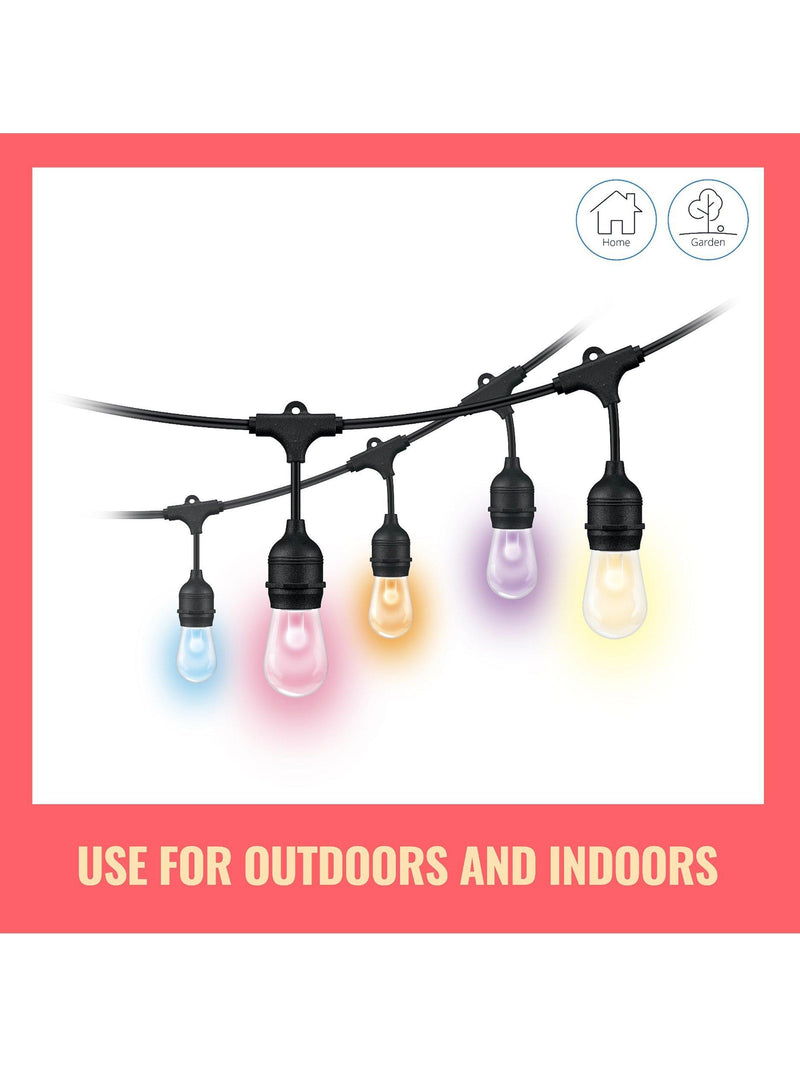 WiZ smart outdoor festoon lights LED colour changing (British brand)