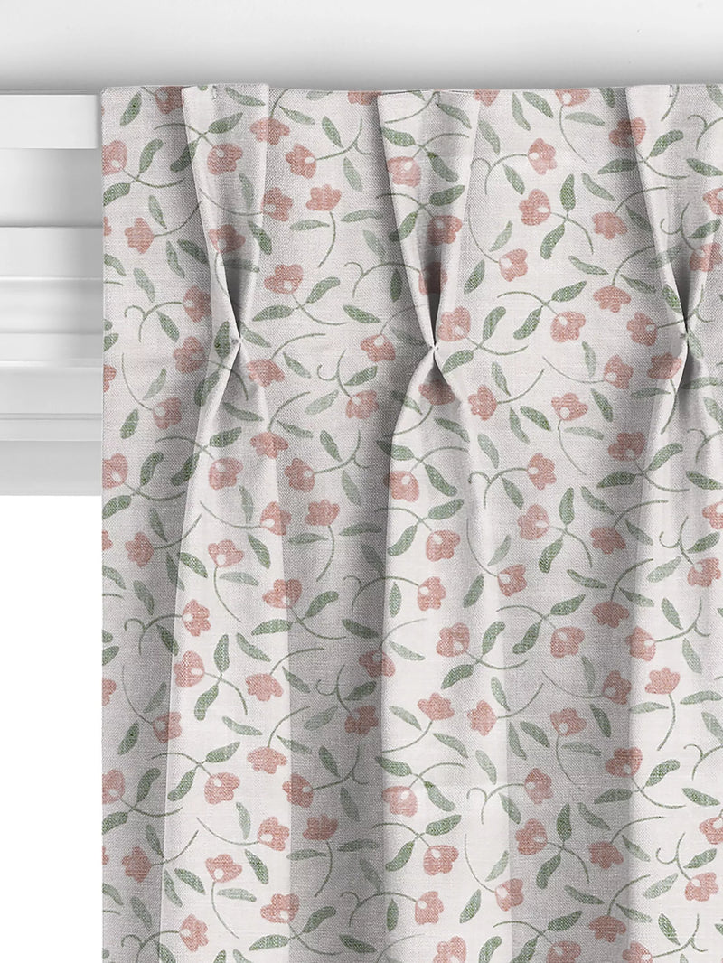 John Lewis scallop floral curtains in plaster colour, made to measure, imported from the UK