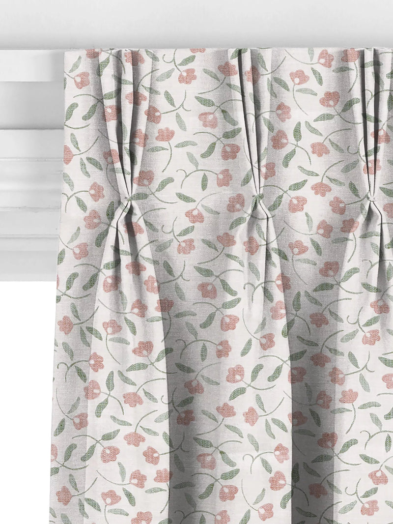 John Lewis scallop floral curtains in plaster colour, made to measure, imported from the UK