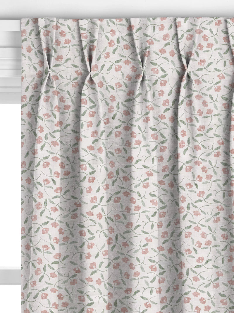 John Lewis scallop floral curtains in plaster colour, made to measure, imported from the UK