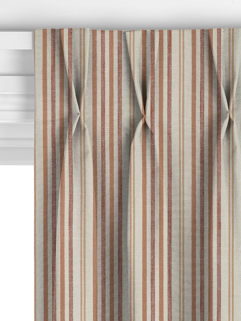 John Lewis Ottoman Stripe terracotta curtains or roman blind - British product