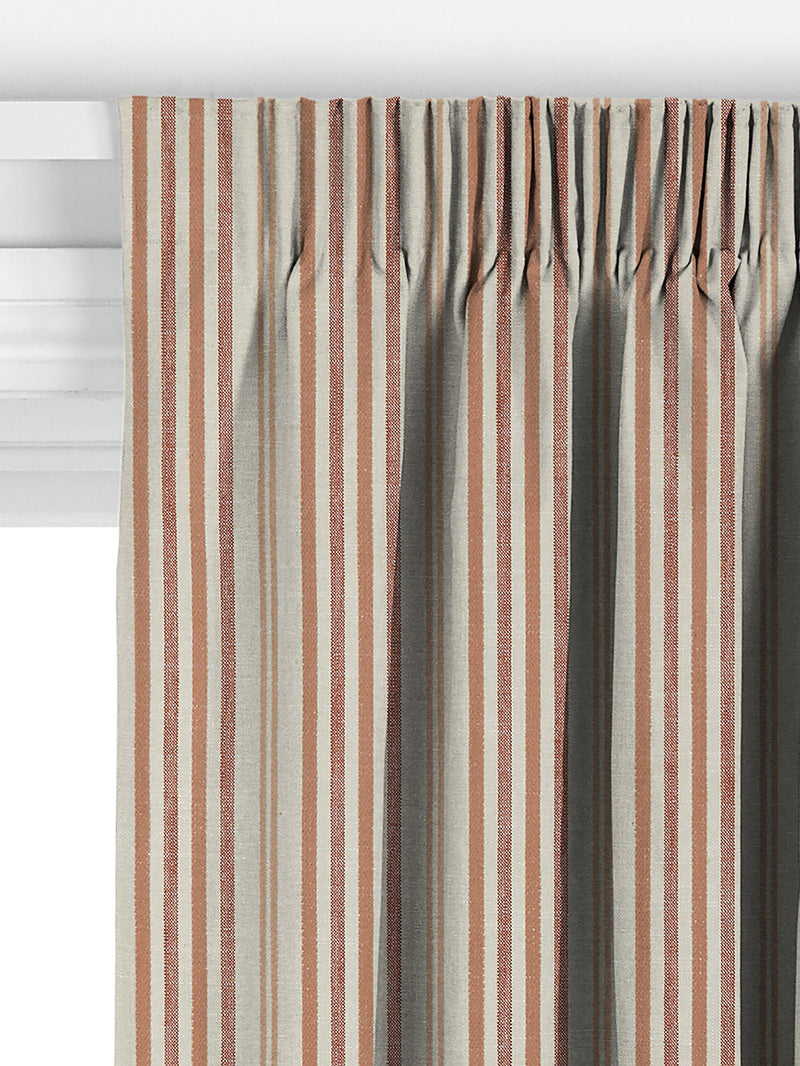 John Lewis Ottoman Stripe terracotta curtains or roman blind - British product