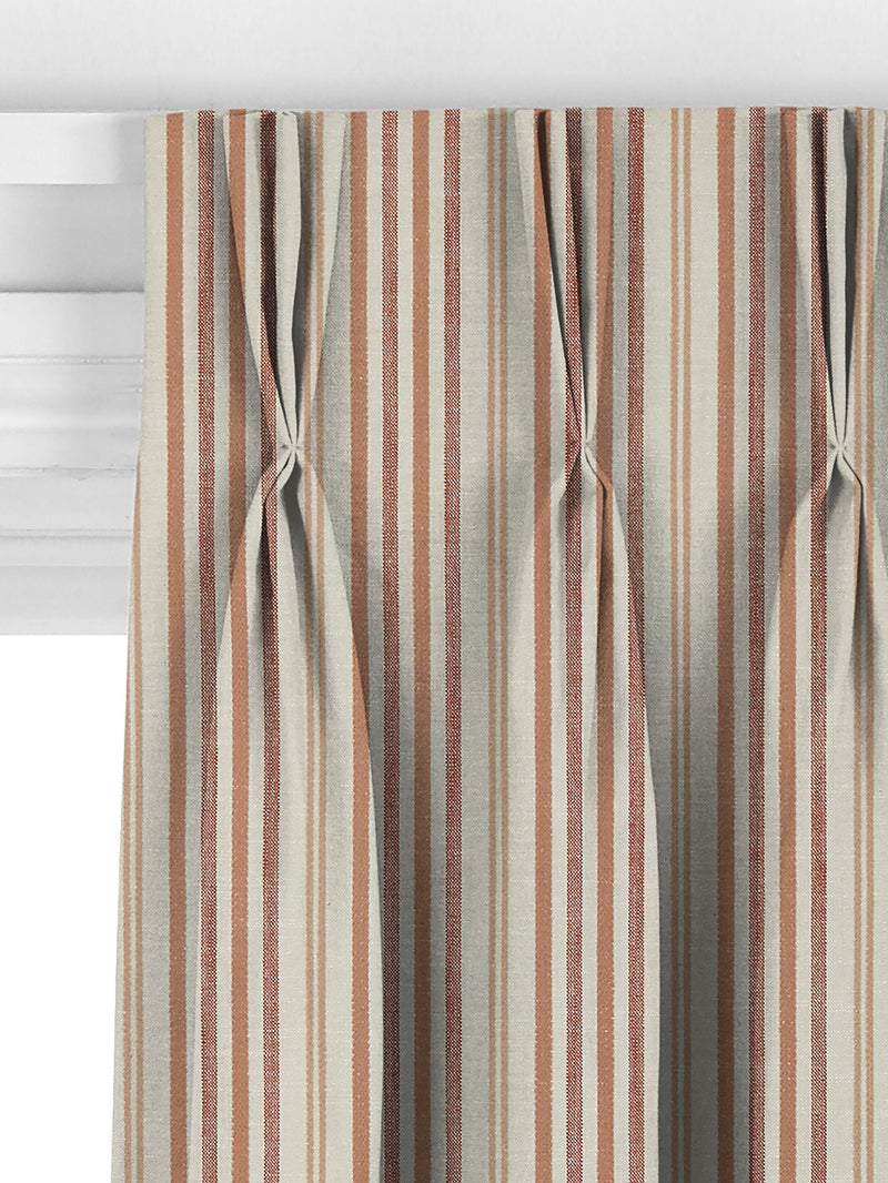 John Lewis Ottoman Stripe terracotta curtains or roman blind - British product