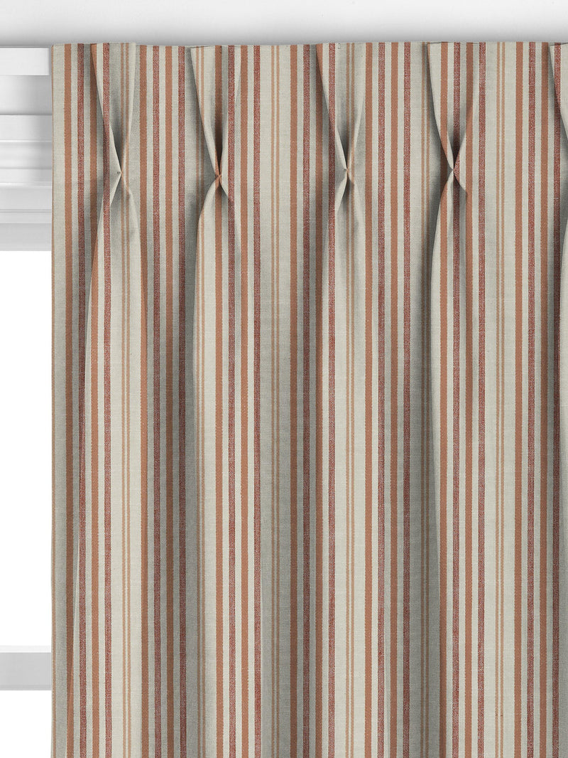 John Lewis Ottoman Stripe terracotta curtains or roman blind - British product