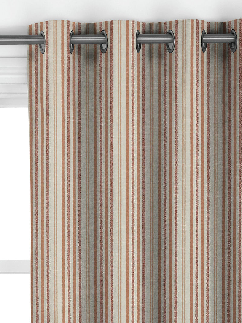 John Lewis Ottoman Stripe terracotta curtains or roman blind - British product