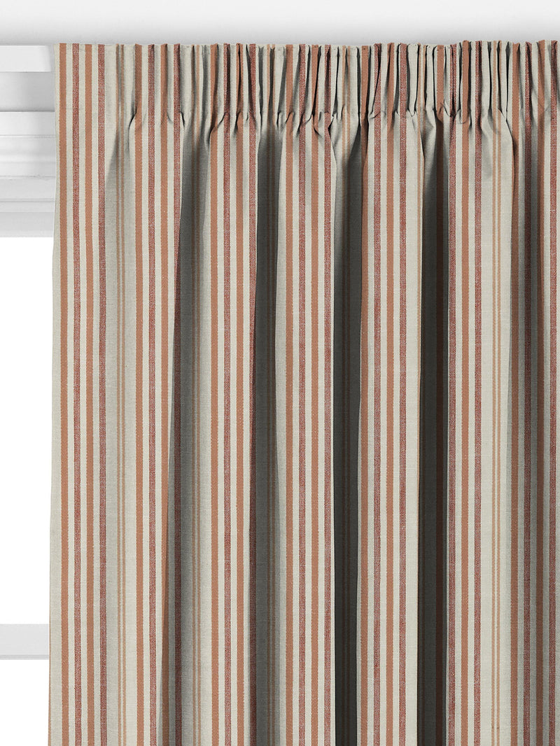 John Lewis Ottoman Stripe terracotta curtains or roman blind - British product