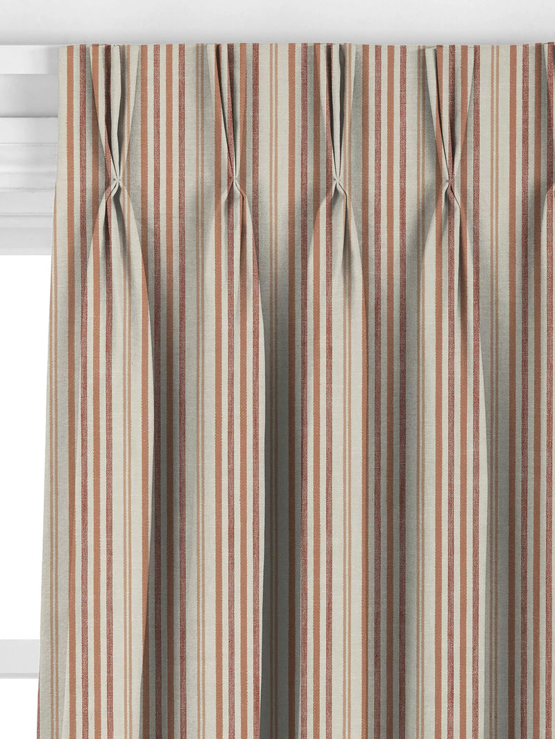 John Lewis Ottoman Stripe terracotta curtains or roman blind - British product