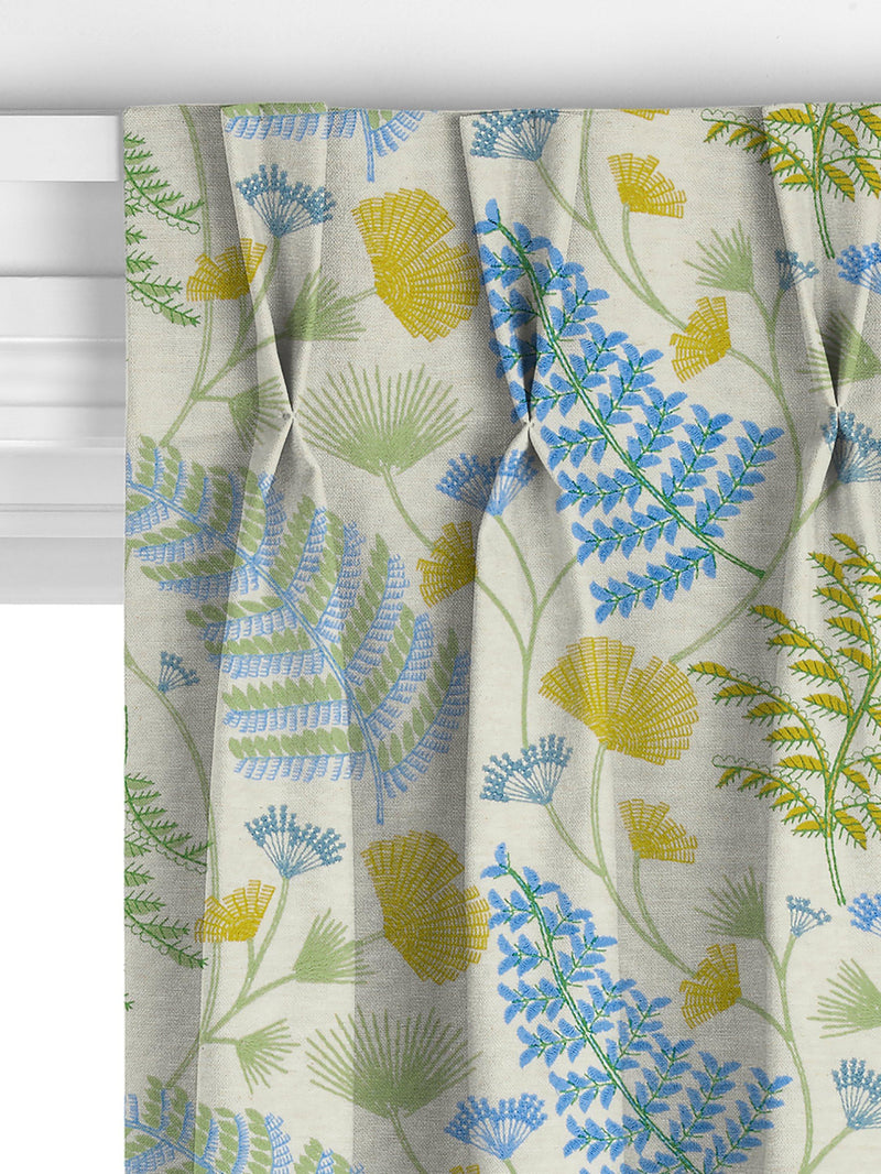 John Lewis Laurel Embroidery curtains Tranquil Blue, imported from the UK