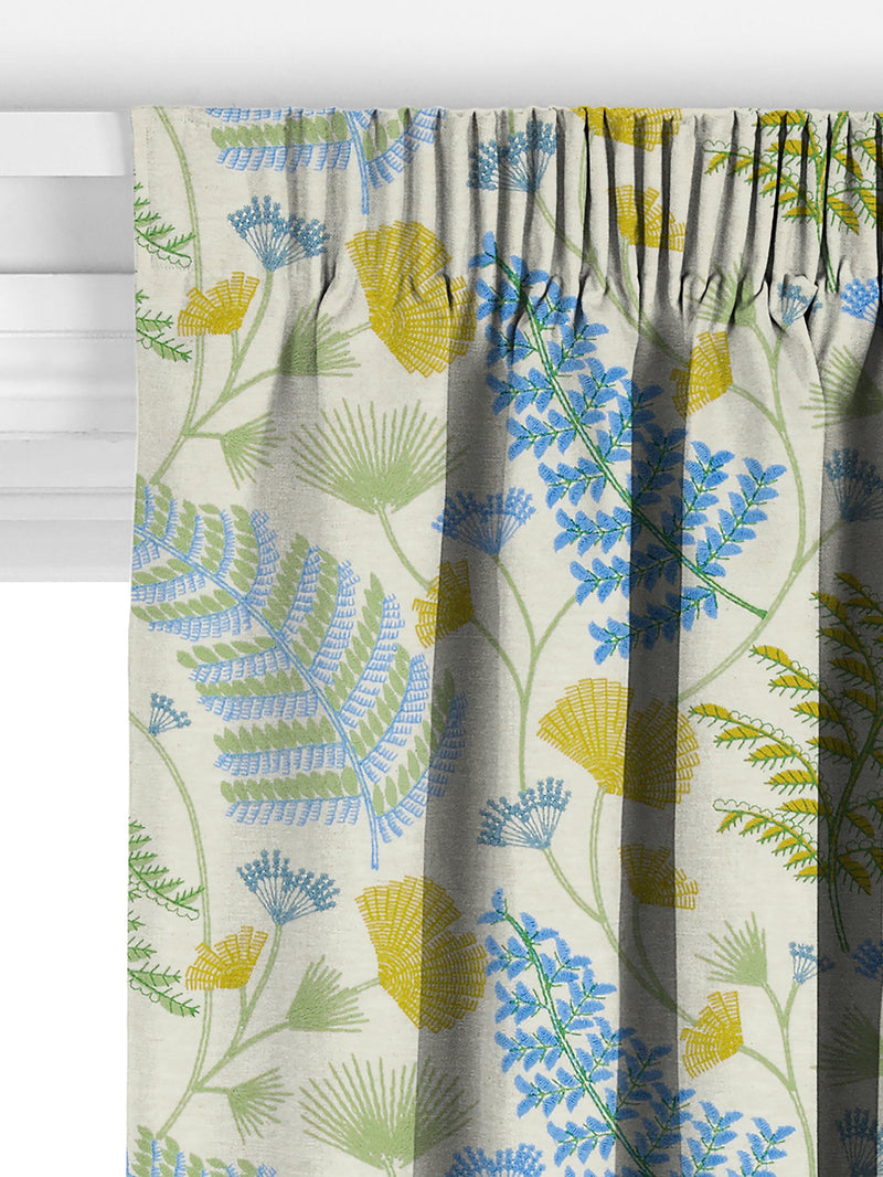 John Lewis Laurel Embroidery curtains Tranquil Blue, imported from the UK