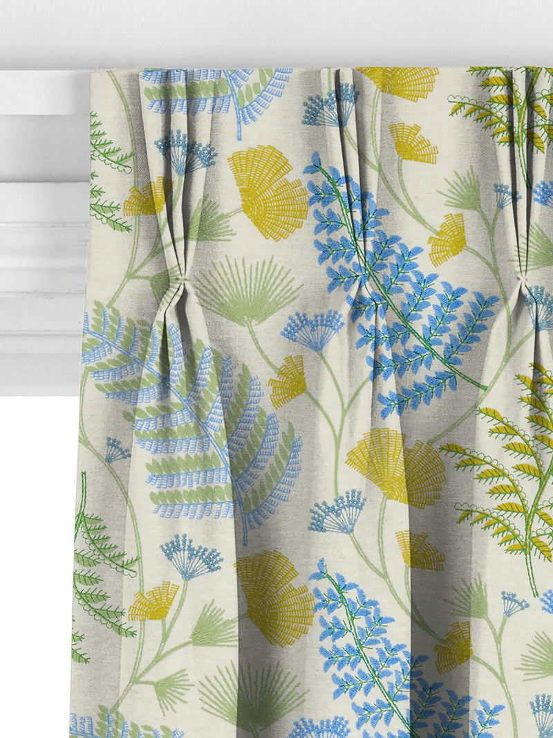 John Lewis Laurel Embroidery curtains Tranquil Blue, imported from the UK