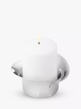 John Lewis Georg Jensen Bloom Pillar Candle Holder, Silver- Buy online at McGrocer