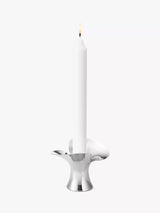 John Lewis Small Silver Candlestick with Organic Leaf Design- Buy online at McGrocer