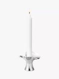 Georg Jensen silver small candlestick with organic leaf design, UK version