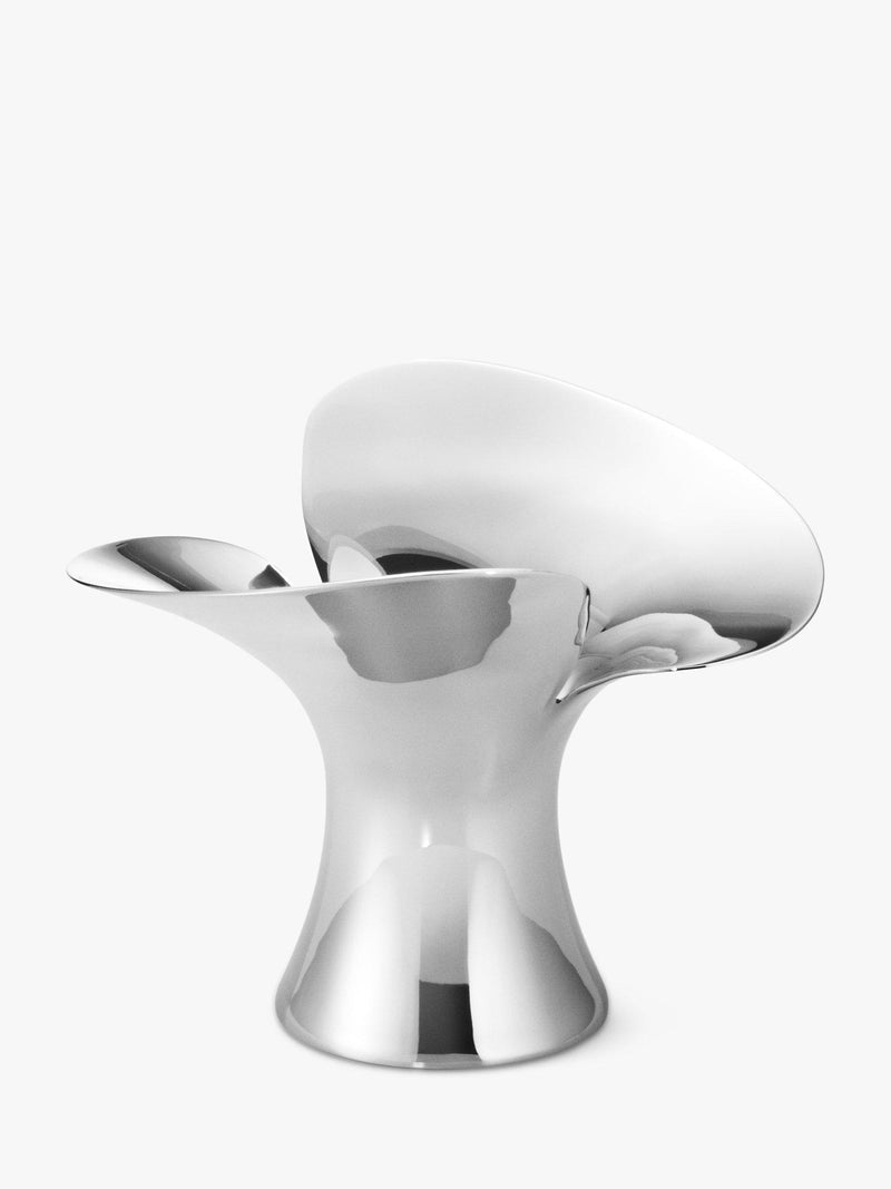 Georg Jensen silver small candlestick with organic leaf design, UK version