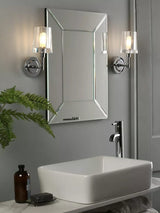 John Lewis Laura Ashley Blake Bathroom Single Wall Light in Chrome- Buy online at McGrocer