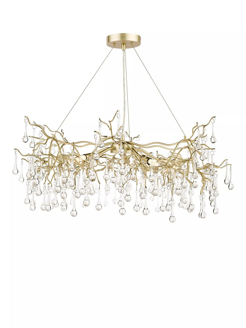 Laura Ashley Willow Crystal Grande ceiling light Champagne - British product