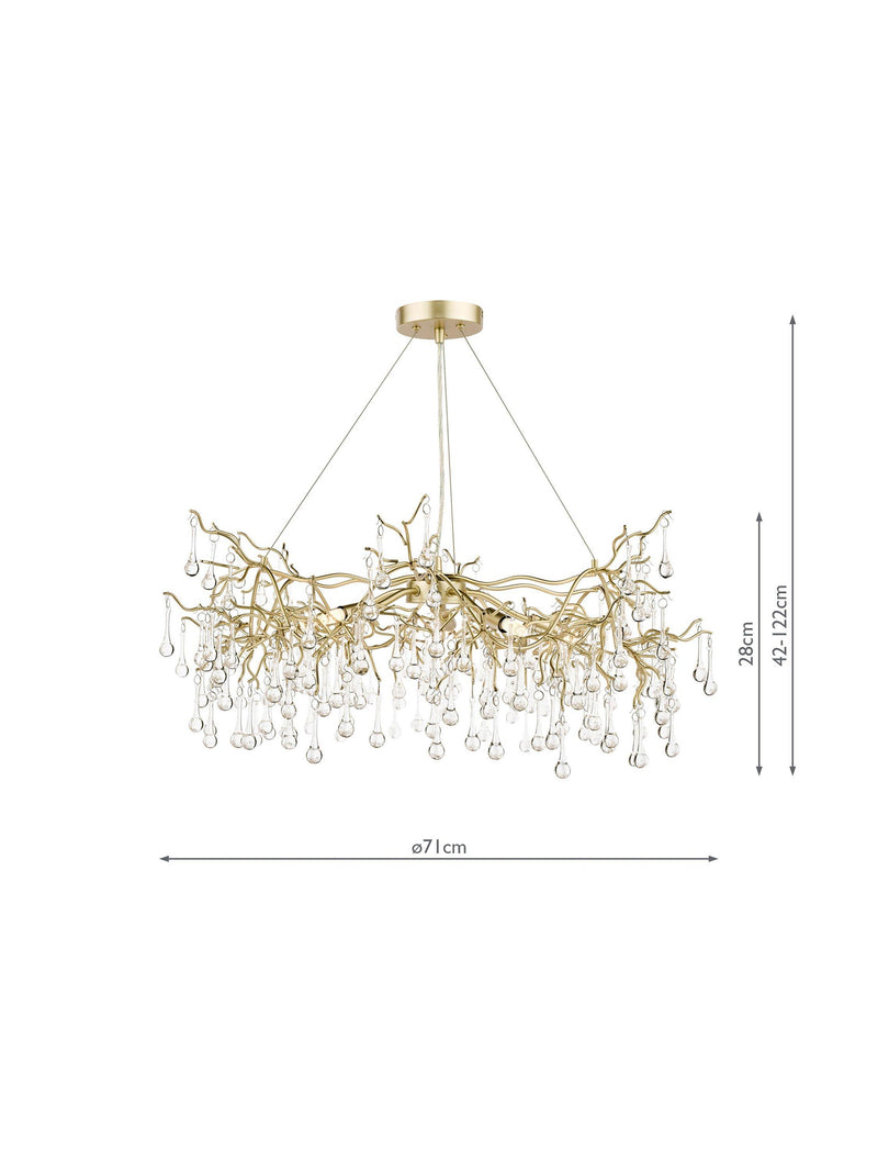 Laura Ashley Willow Crystal Grande ceiling light Champagne - British product