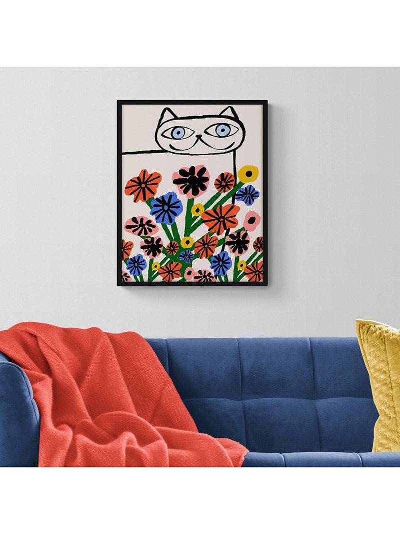 John Lewis Garden Cat framed print 52 x 42cm, UK version