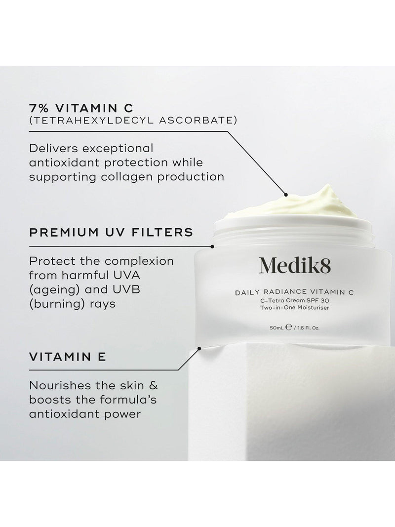 Medik8 Vitamin C C-Tetra SPF 30 moisturiser 50ml, imported from the UK