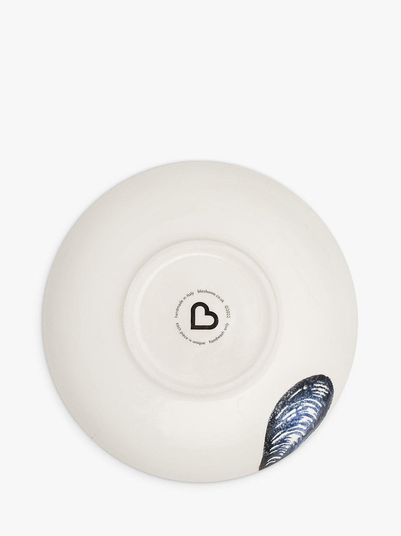 BlissHome earthenware mussels supper bowl blue 22cm - British product