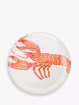 John Lewis BlissHome Lobster Earthenware Round Platter, Orange, 36cm- Buy online at McGrocer