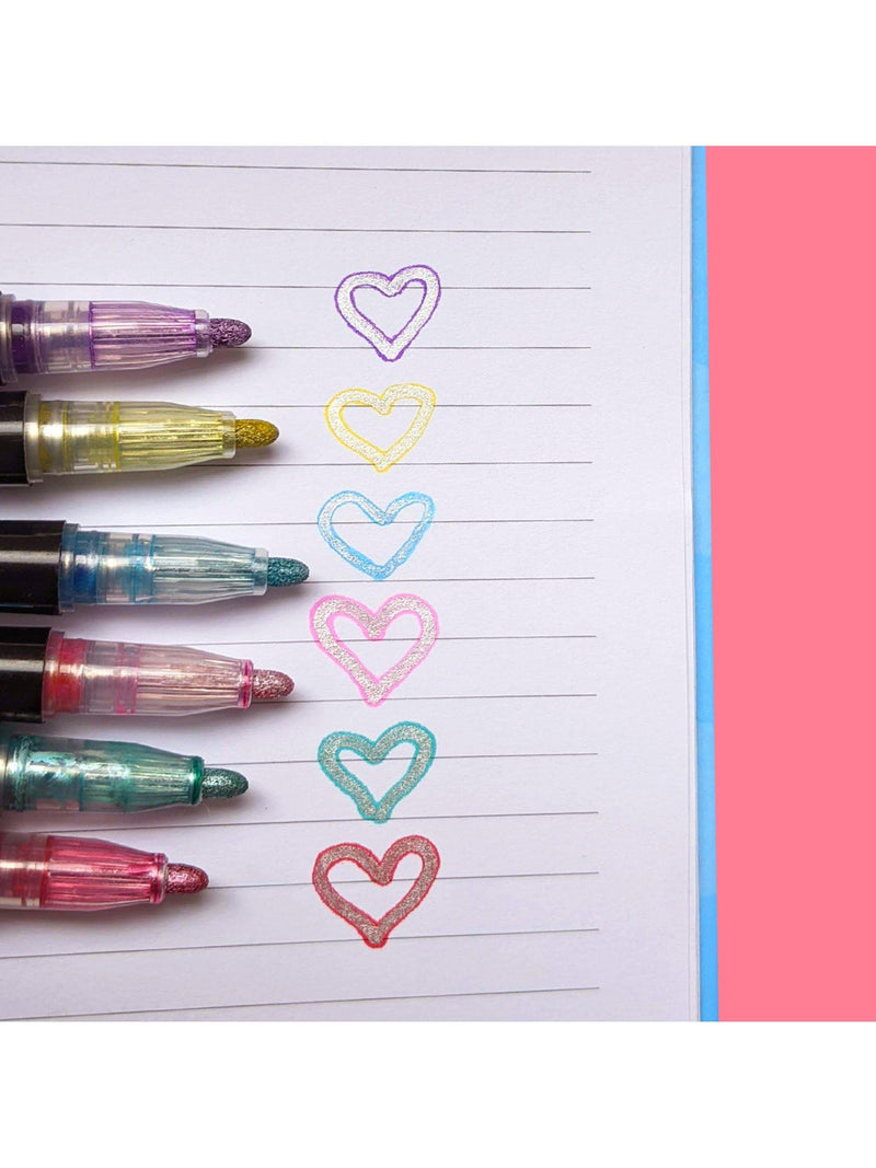 Tinc glitter edge pens multi colour pack of 6 (British brand)