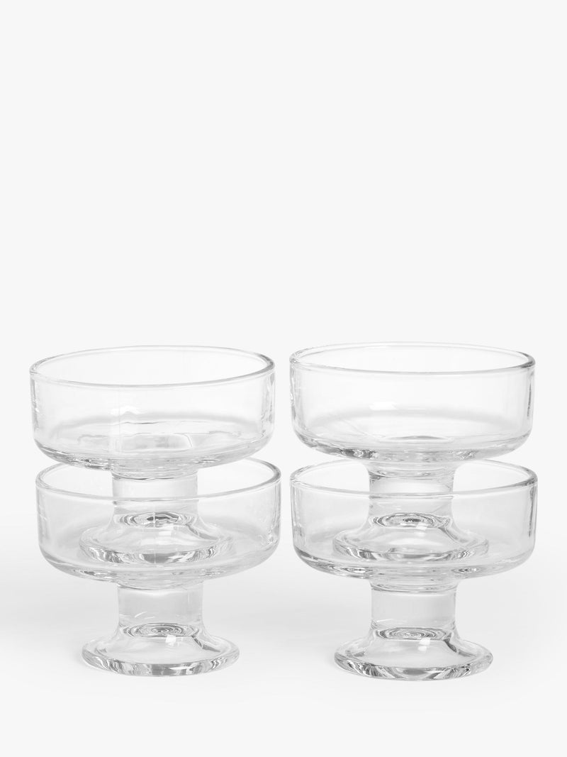 Glass Sundae Dish Set of 4, 10cm Clear