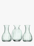 LSA International trio of clear mini vases, 11cm height, UK version