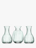 LSA International trio of clear mini vases, 11cm height, UK version